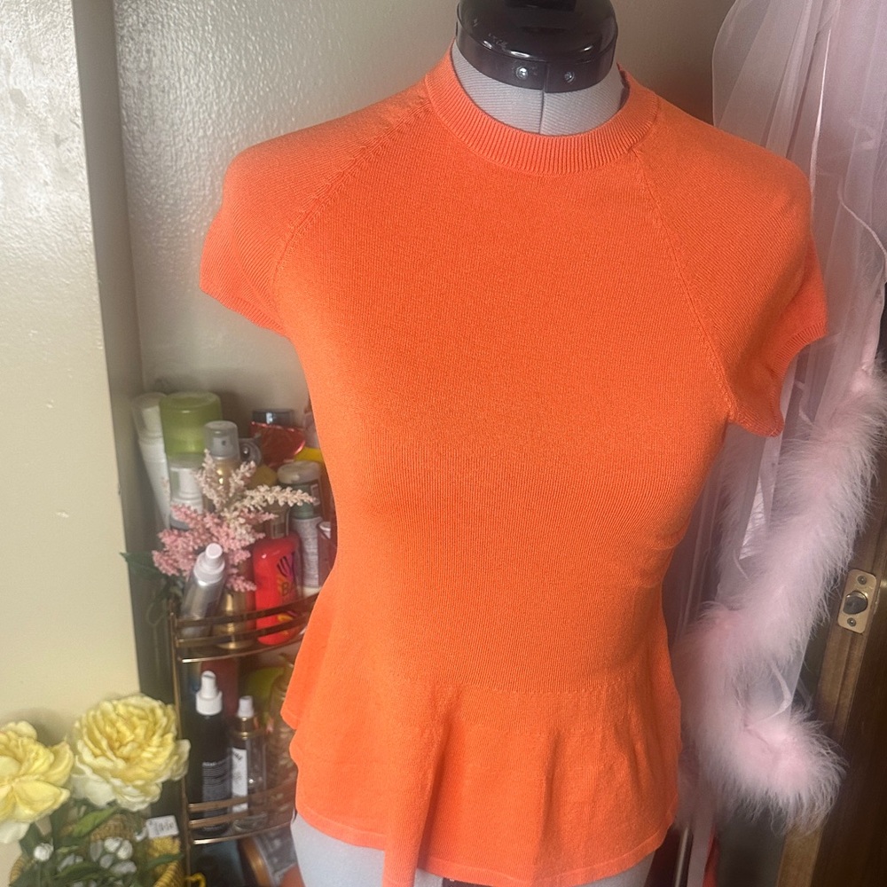H&M Bright Orange Short Sleeve Top